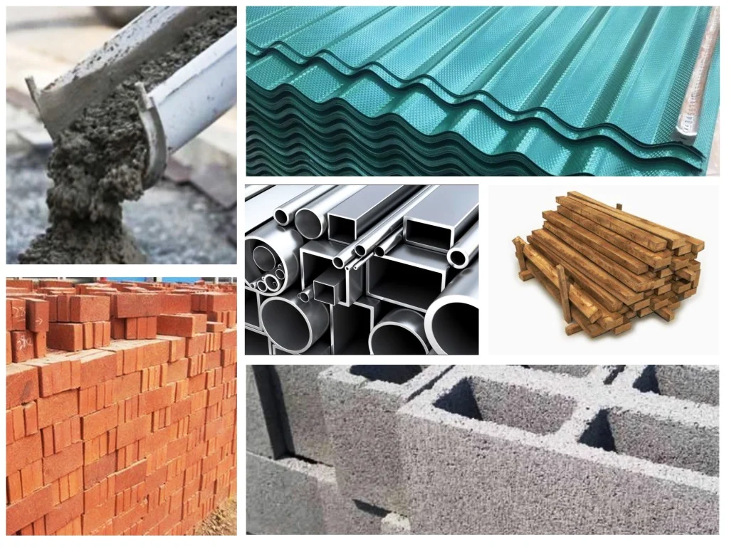 collage of building materials