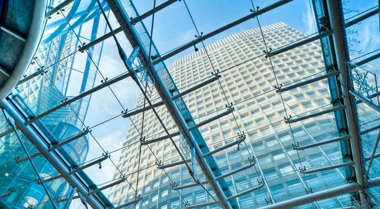 Glass roof of a building