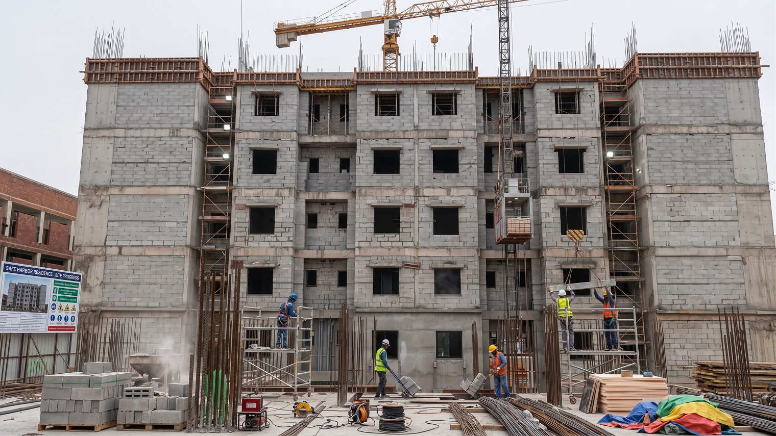 Student hostel residential building construction