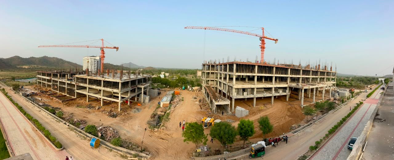 University campus building construction in progress