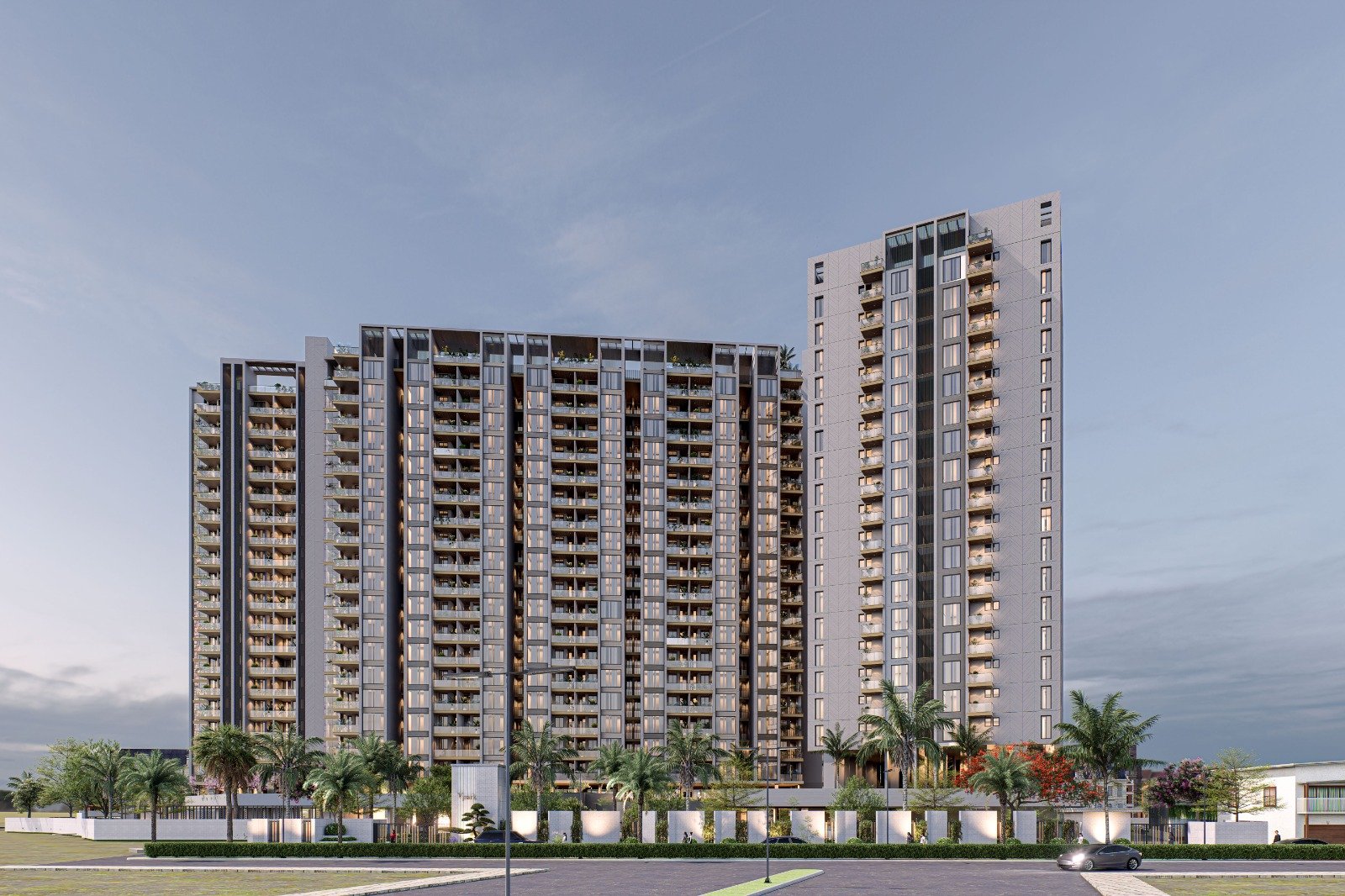 V Park luxurious residential apartment towers under construction