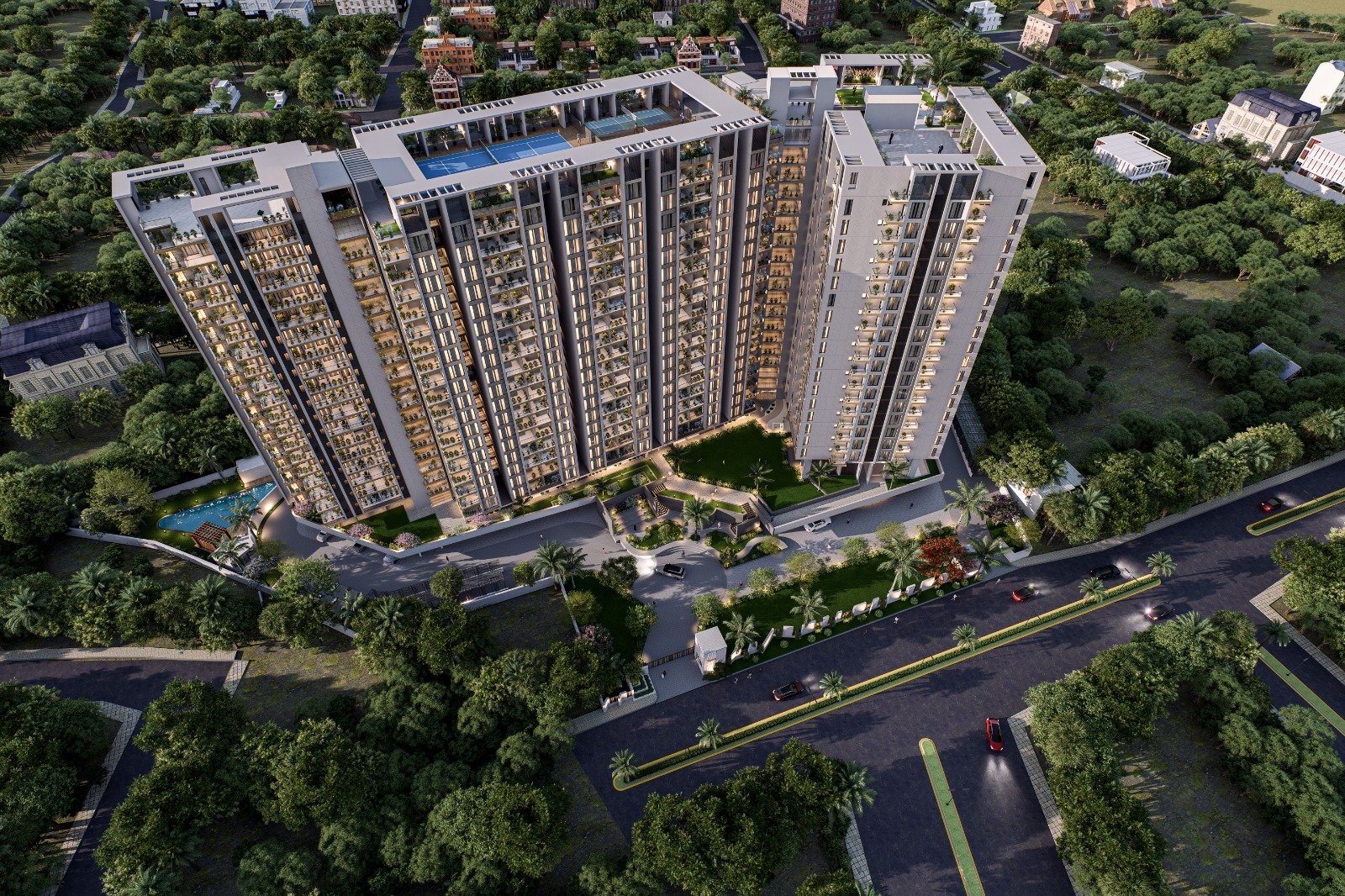 V Park residential tower under construction