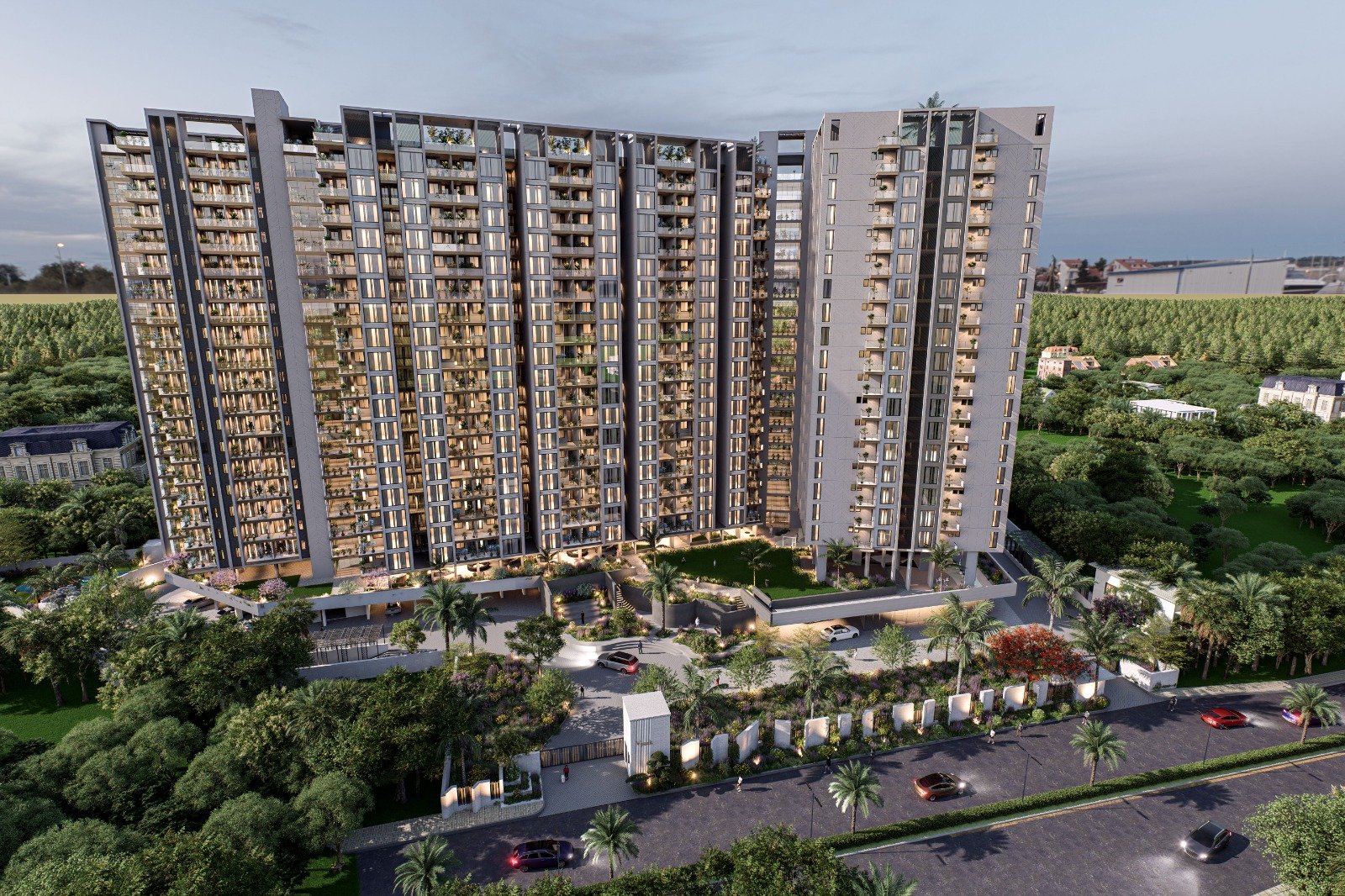 V Park residential towers under construction at Bindayaka, Sirsi Road