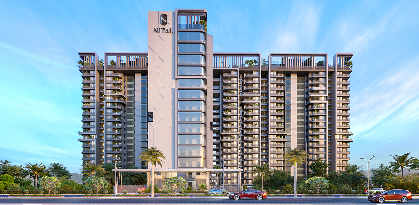 High-end residential apartment complex exterior