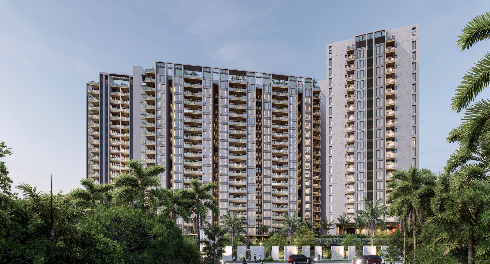 V Park luxurious residential apartment towers under construction